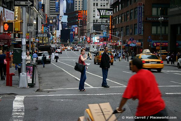 street scene on Broadway in New York