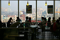 Eating on top floor of department store