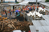 Construction Workers Queuing