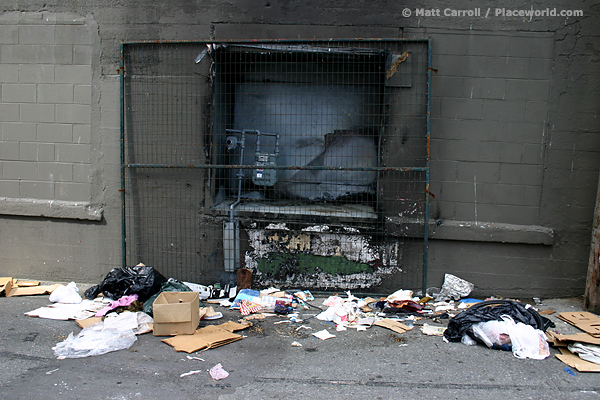 Garbage in Vancouver alley