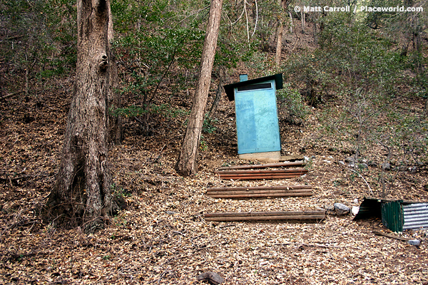 outhouse in the woods