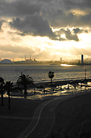 Long Beach, California bike path and port